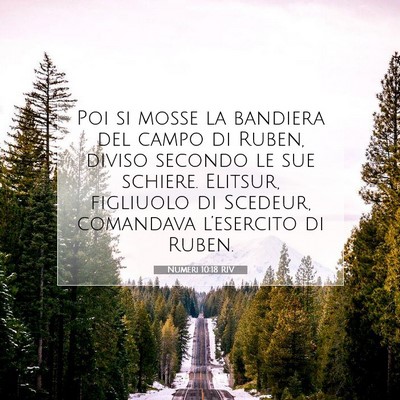 Picture 07 - Numeri 10:18 RIV - Poi si mosse la bandiera del campo di Ruben, - Bible Verse Picture
