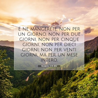 Picture 07 - Numeri 11:19 RIV - E ne mangerete, non per un giorno, non per due - Bible Verse Picture