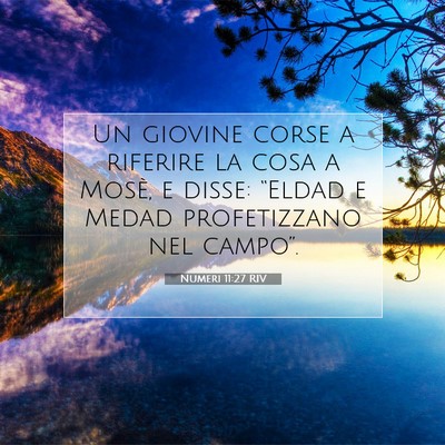 Picture 07 - Numeri 11:27 RIV - Un giovine corse a riferire la cosa a Mosè, e - Bible Verse Picture