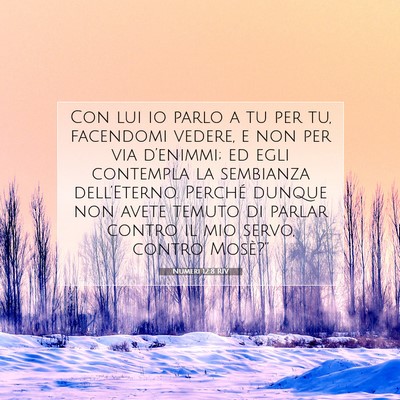 Picture 07 - Numeri 12:8 RIV - Con lui io parlo a tu per tu, facendomi vedere, e - Bible Verse Picture