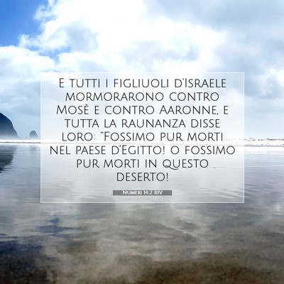 Picture 07 - Numeri 14:2 RIV - E tutti i figliuoli d’Israele mormorarono - Bible Verse Picture