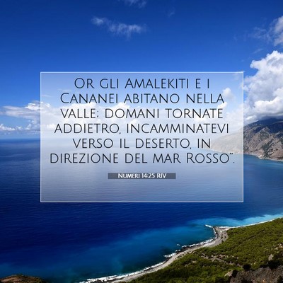 Picture 07 - Numeri 14:25 RIV - Or gli Amalekiti e i Cananei abitano nella valle; - Bible Verse Picture