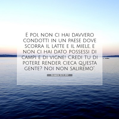 Picture 07 - Numeri 16:14 RIV - E poi, non ci hai davvero condotti in un paese - Bible Verse Picture