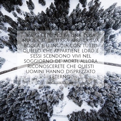 Picture 07 - Numeri 16:30 RIV - ma se l’Eterno fa una cosa nuova, se la terra - Bible Verse Picture