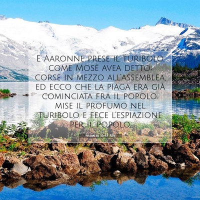 Picture 07 - Numeri 16:47 RIV - E Aaronne prese il turibolo, come Mosè avea - Bible Verse Picture