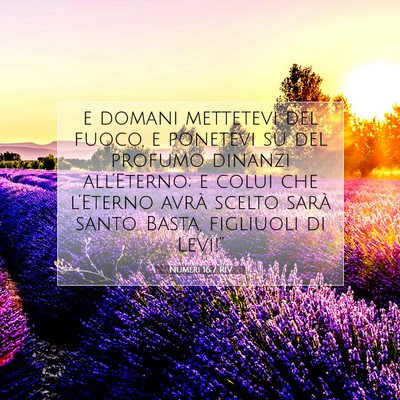 Picture 07 - Numeri 16:7 RIV - e domani mettetevi del fuoco, e ponetevi su del - Bible Verse Picture
