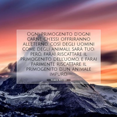 Picture 07 - Numeri 18:15 RIV - Ogni primogenito d’ogni carne ch’essi - Bible Verse Picture