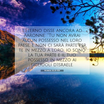 Picture 07 - Numeri 18:20 RIV - L’Eterno disse ancora ad Aaronne: “Tu non - Bible Verse Picture