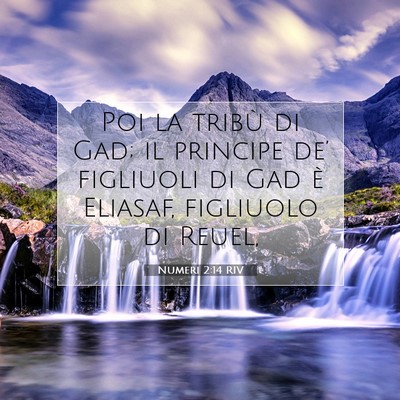Picture 07 - Numeri 2:14 RIV - Poi la tribù di Gad; il principe de’ figliuoli - Bible Verse Picture