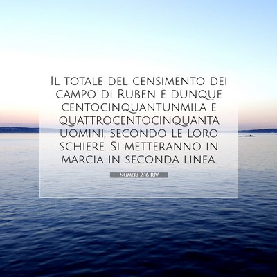 Picture 07 - Numeri 2:16 RIV - Il totale del censimento dei campo di Ruben è - Bible Verse Picture