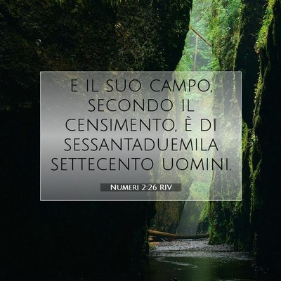 Picture 07 - Numeri 2:26 RIV - e il suo campo, secondo il censimento, è di - Bible Verse Picture