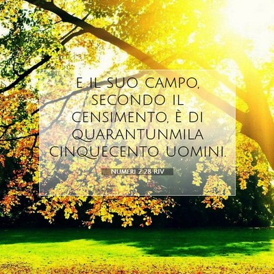 Picture 07 - Numeri 2:28 RIV - e il suo campo, secondo il censimento, è di - Bible Verse Picture