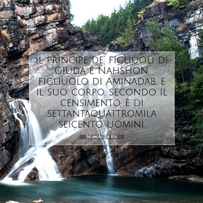 Picture 07 - Numeri 2:4 RIV - il principe de’ figliuoli di Giuda è Nahshon, - Bible Verse Picture