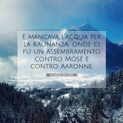 Picture 07 - Numeri 20:2 RIV - E mancava l’acqua per la raunanza; onde ci fu - Bible Verse Picture
