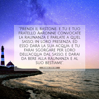 Picture 07 - Numeri 20:8 RIV - “Prendi il bastone; e tu e tuo fratello Aaronne - Bible Verse Picture