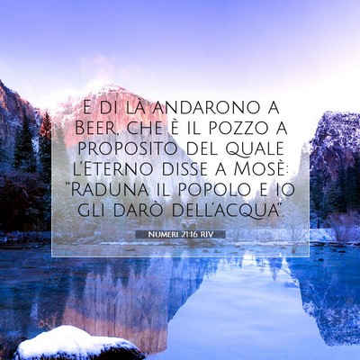 Picture 07 - Numeri 21:16 RIV - E di là andarono a Beer, che è il pozzo a - Bible Verse Picture