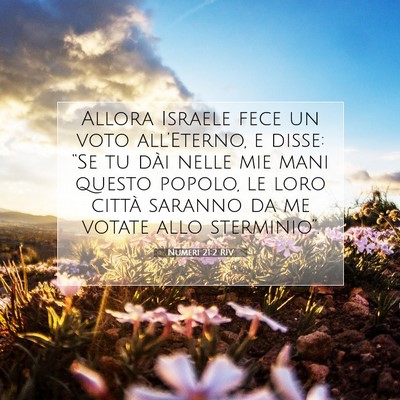 Picture 07 - Numeri 21:2 RIV - Allora Israele fece un voto all’Eterno, e - Bible Verse Picture