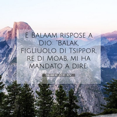 Picture 07 - Numeri 22:10 RIV - E Balaam rispose a Dio: “Balak, figliuolo di - Bible Verse Picture