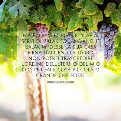 Picture 07 - Numeri 22:18 RIV - Ma Balaam rispose e disse ai servi di Balak: - Bible Verse Picture