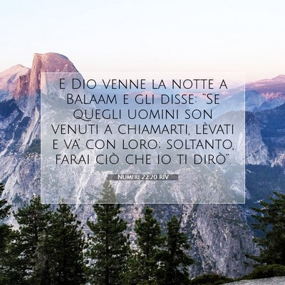 Picture 07 - Numeri 22:20 RIV - E Dio venne la notte a Balaam e gli disse: “Se - Bible Verse Picture