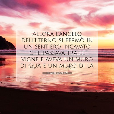 Picture 07 - Numeri 22:24 RIV - Allora l’angelo dell’Eterno si fermò in un - Bible Verse Picture