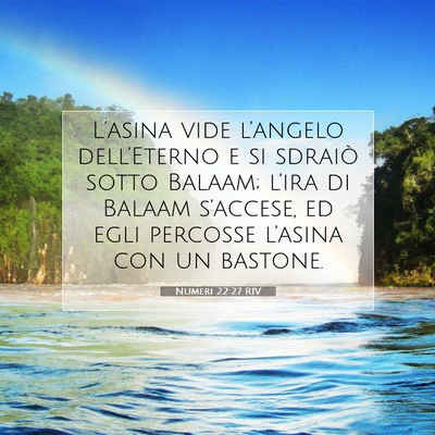 Picture 07 - Numeri 22:27 RIV - L’asina vide l’angelo dell’Eterno e si - Bible Verse Picture