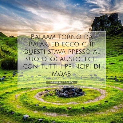 Picture 07 - Numeri 23:6 RIV - Balaam tornò da Balak, ed ecco che questi stava - Bible Verse Picture