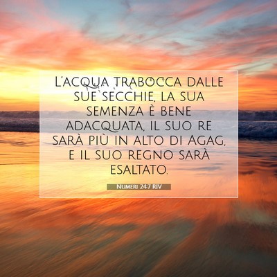 Picture 07 - Numeri 24:7 RIV - L’acqua trabocca dalle sue secchie, la sua - Bible Verse Picture