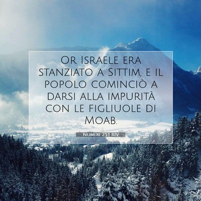 Picture 07 - Numeri 25:1 RIV - Or Israele era stanziato a Sittim, e il popolo - Bible Verse Picture
