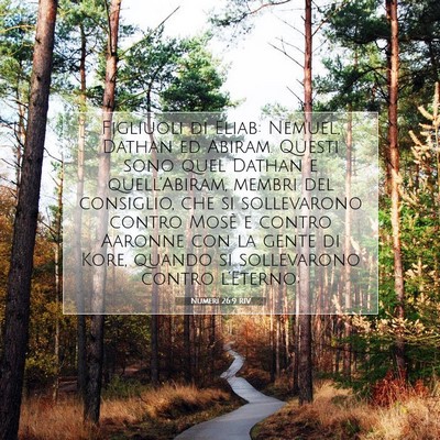 Picture 07 - Numeri 26:9 RIV - Figliuoli di Eliab: Nemuel, Dathan ed Abiram. - Bible Verse Picture