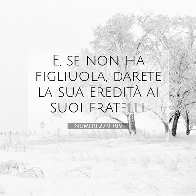 Picture 07 - Numeri 27:9 RIV - E, se non ha figliuola, darete la sua eredità ai - Bible Verse Picture