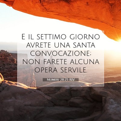 Picture 07 - Numeri 28:25 RIV - E il settimo giorno avrete una santa - Bible Verse Picture