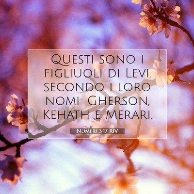 Picture 07 - Numeri 3:17 RIV - Questi sono i figliuoli di Levi, secondo i loro - Bible Verse Picture