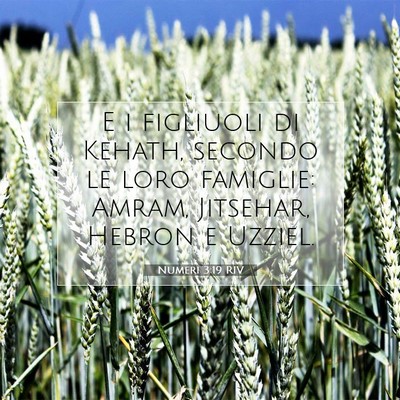 Picture 07 - Numeri 3:19 RIV - E i figliuoli di Kehath, secondo le loro - Bible Verse Picture