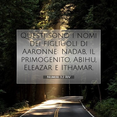 Picture 07 - Numeri 3:2 RIV - Questi sono i nomi dei figliuoli di Aaronne: - Bible Verse Picture