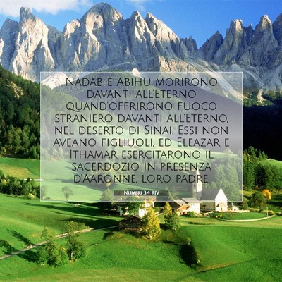 Picture 07 - Numeri 3:4 RIV - Nadab e Abihu morirono davanti all’Eterno - Bible Verse Picture