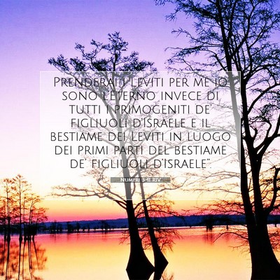 Picture 07 - Numeri 3:41 RIV - Prenderai i Leviti per me io sono l’Eterno - Bible Verse Picture