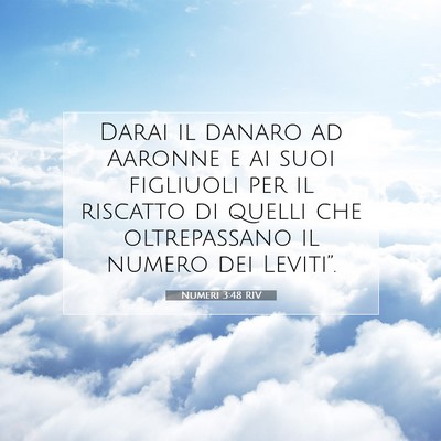 Picture 07 - Numeri 3:48 RIV - Darai il danaro ad Aaronne e ai suoi figliuoli - Bible Verse Picture