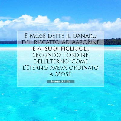 Picture 07 - Numeri 3:51 RIV - E Mosè dette il danaro del riscatto ad Aaronne e - Bible Verse Picture