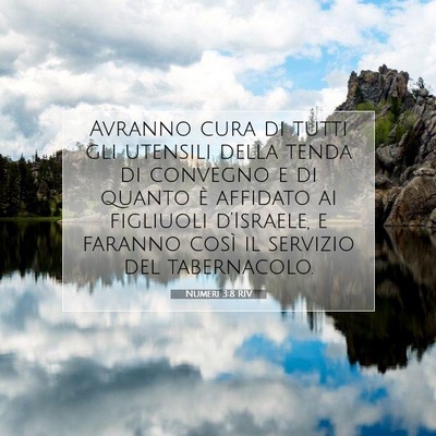 Picture 07 - Numeri 3:8 RIV - Avranno cura di tutti gli utensili della tenda di - Bible Verse Picture
