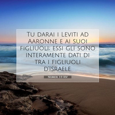 Picture 07 - Numeri 3:9 RIV - Tu darai i Leviti ad Aaronne e ai suoi figliuoli; - Bible Verse Picture