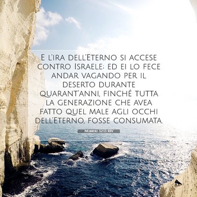 Picture 07 - Numeri 32:13 RIV - E l’ira dell’Eterno si accese contro Israele; - Bible Verse Picture