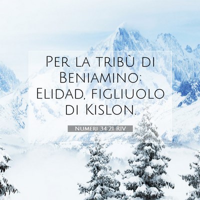 Picture 07 - Numeri 34:21 RIV - Per la tribù di Beniamino: Elidad, figliuolo di - Bible Verse Picture
