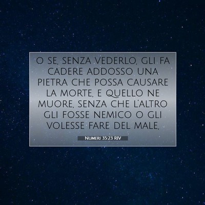 Picture 07 - Numeri 35:23 RIV - o se, senza vederlo, gli fa cadere addosso una - Bible Verse Picture