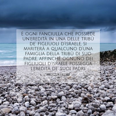 Picture 07 - Numeri 36:8 RIV - E ogni fanciulla che possiede un’eredità in - Bible Verse Picture