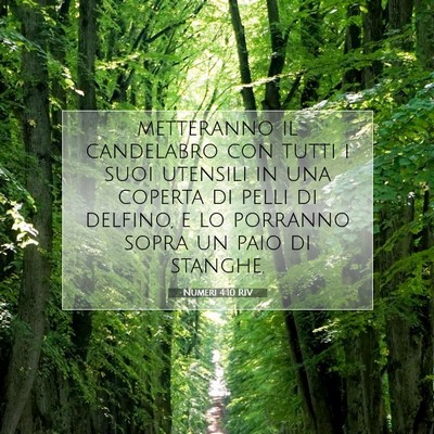 Picture 07 - Numeri 4:10 RIV - metteranno il candelabro con tutti i suoi - Bible Verse Picture