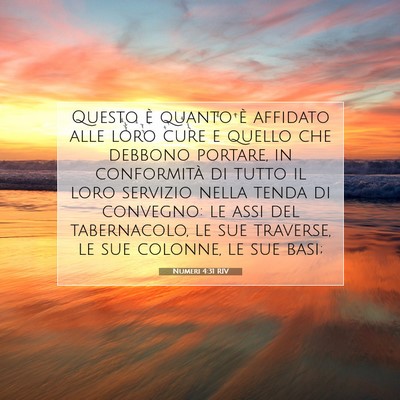 Picture 07 - Numeri 4:31 RIV - Questo è quanto è affidato alle loro cure e - Bible Verse Picture