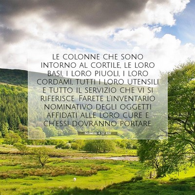 Picture 07 - Numeri 4:32 RIV - le colonne che sono intorno al cortile, le loro - Bible Verse Picture