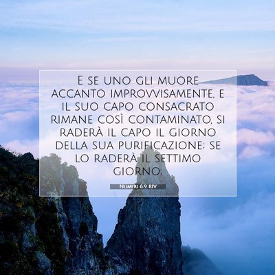 Picture 07 - Numeri 6:9 RIV - E se uno gli muore accanto improvvisamente, e il - Bible Verse Picture