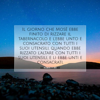 Picture 07 - Numeri 7:1 RIV - Il giorno che Mosè ebbe finito di rizzare il - Bible Verse Picture